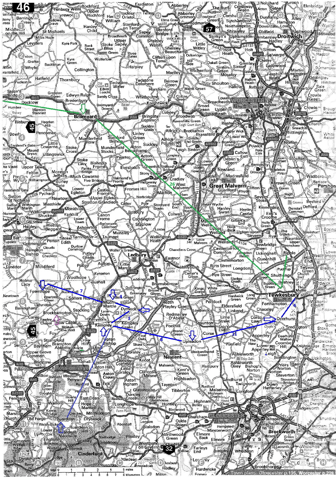 Tewkesbury Map Mono 1